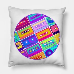 Neon Cassetts Pillow