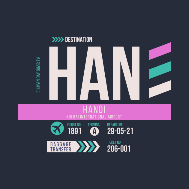 Hanoi (HAN) Airport Code Baggage Tag by SLAG_Creative