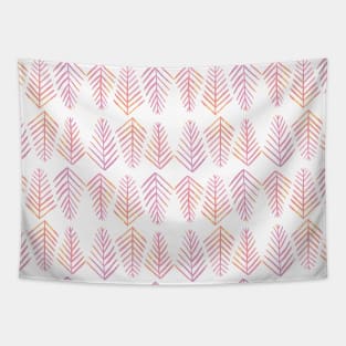 Watercolor pine trees pattern  - pink and orange Tapestry