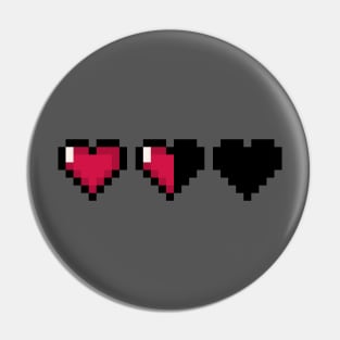 Video Game Hearts – Half Health Pin