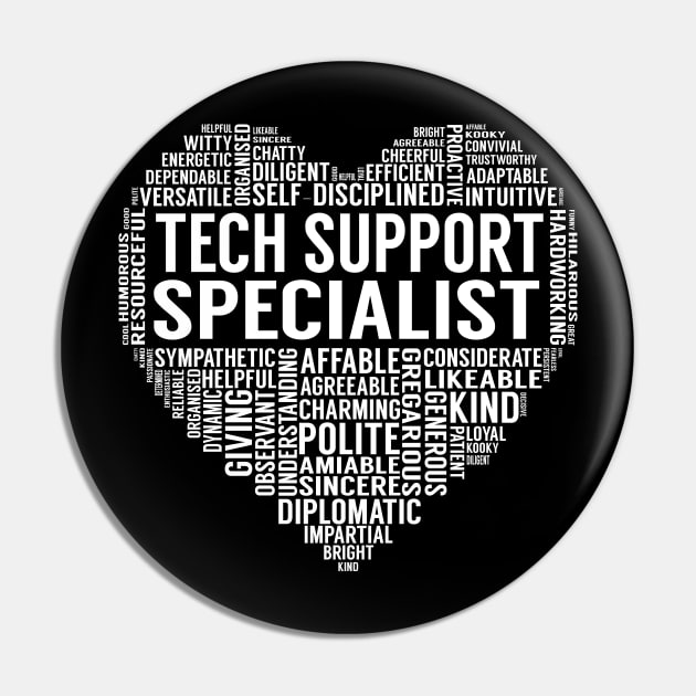 Tech Support Specialist Heart Pin by LotusTee