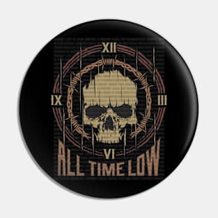 All Time Low Vintage Skull Pin