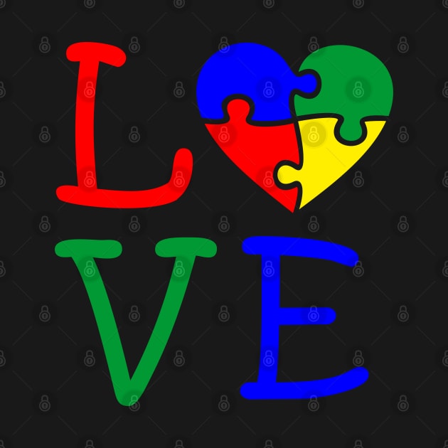 Autism Awareness - Love by Peter the T-Shirt Dude