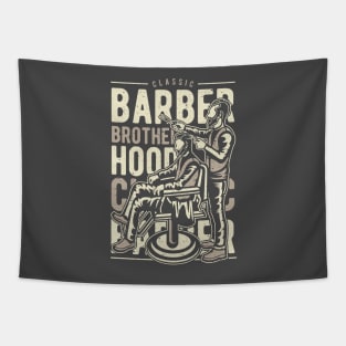 Classic Barber Brotherhood Barber Shop Retro Vintage Distressed Design Tapestry