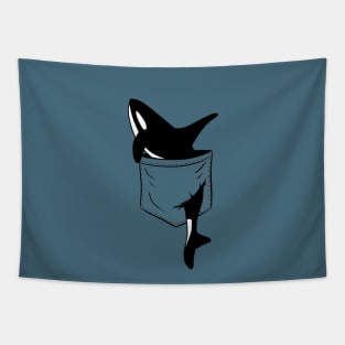 Casual Killer Whale Funny Orca In Your Pocket Tapestry