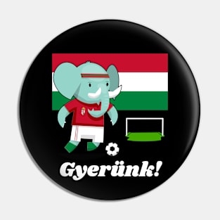 ⚽ Hungary Football, Elephant Scores a Goal, Gyerünk! Team Spirit Pin