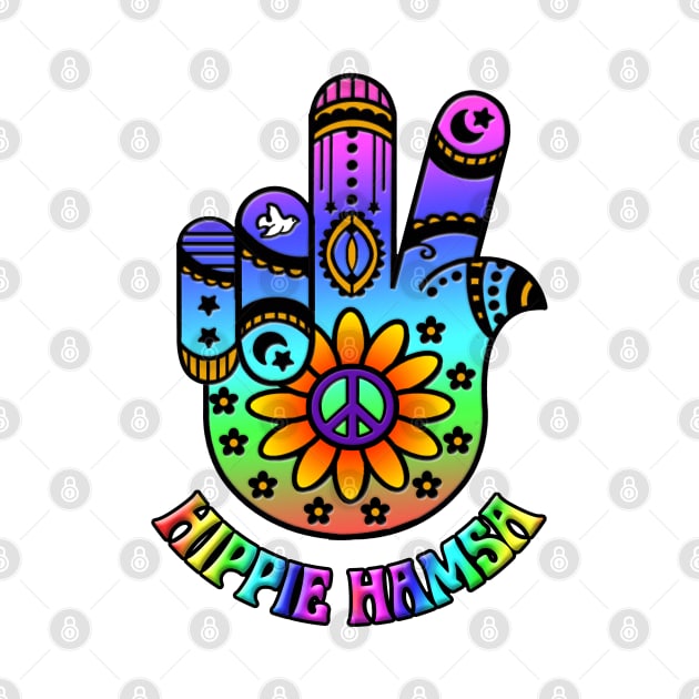 Hippie Hamsa Hand by marengo