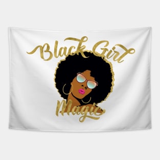 Black Girl Magic (Gold Outline) Tapestry