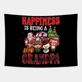 Happiness Is Being A Grandpa Christmas Tapestry