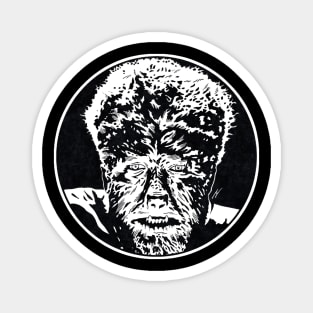 THE WOLFMAN (Circle Black and White) Magnet