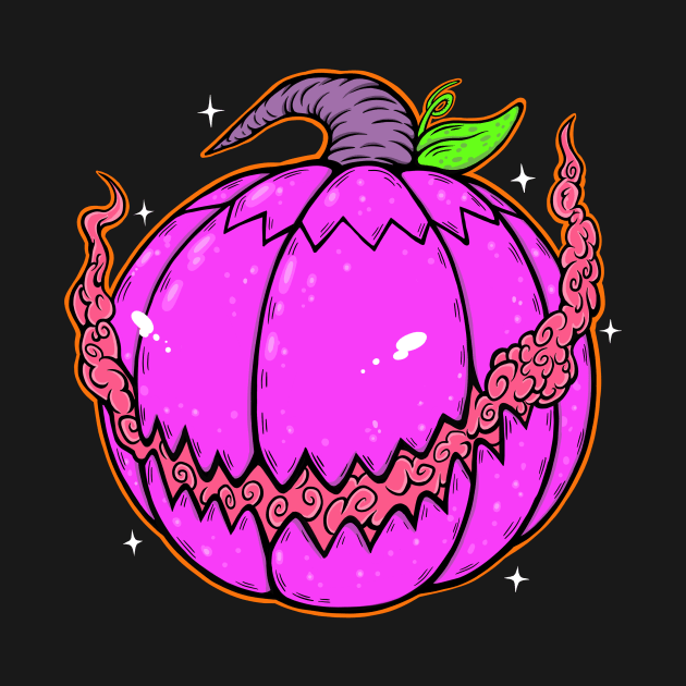 Spooky Purple Pumpkin by flynnryanart