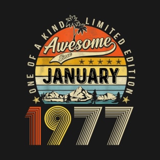 Awesome Since January 1977 Vintage 46th Birthday T-Shirt