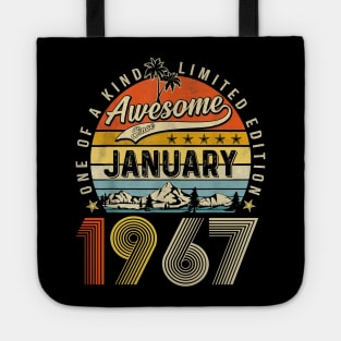 Awesome Since January 1967 Vintage 56th Birthday Tote