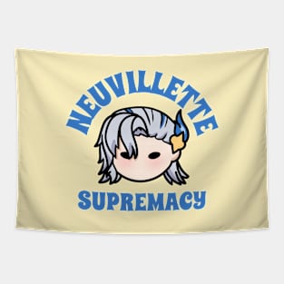 Neuvillette supremacy genshin impact chibi typography text | Morcaworks Tapestry