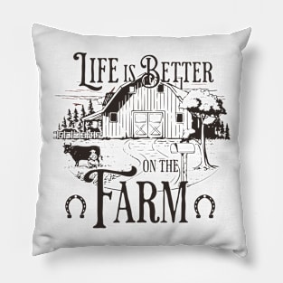 Retro Farm life is better cowboy Pillow