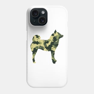 Lilly the Shiba Inu Silhouette - Camo on White Phone Case