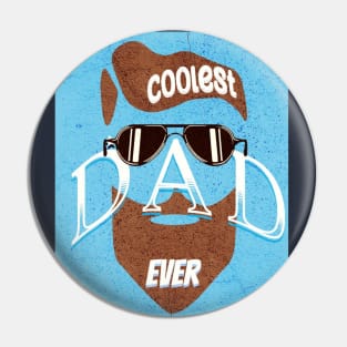 Coolest Dad Ever with Brown Beard Pin