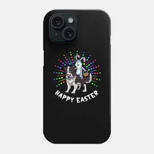 Easter bunny riding border collie Phone Case