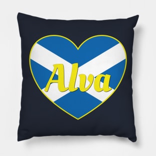 Alva Scotland UK Scotland Flag Heart Pillow