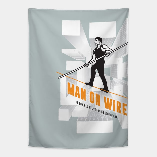 Man on Wire - Alternative Movie Poster Tapestry by MoviePosterBoy