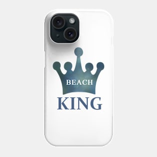 Beach King Word Art and Blue Crown Phone Case