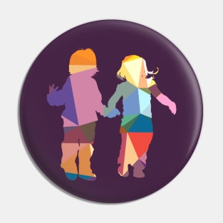 Kids Holding Hands - Kids Bring Color to our Life Pin