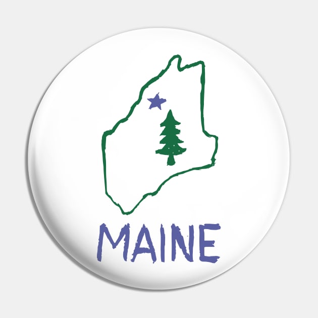 Maine Pin by Very Simple Graph