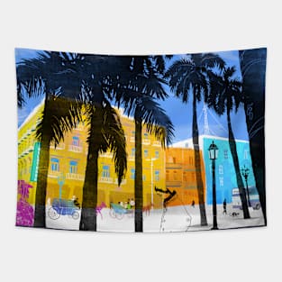 Tropical Cityscape Tapestry