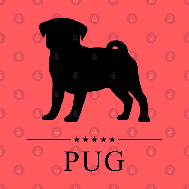 Pug Black Silhouette by millersye