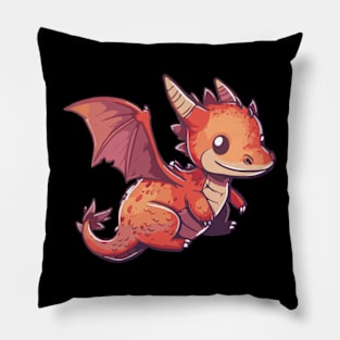 Red kawaii dragon Pillow