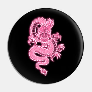 Light Pink Neon Glow Traditional Chinese Dragon Pin