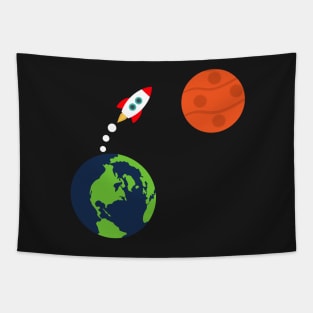 Earth to Mars Space Travel Tapestry