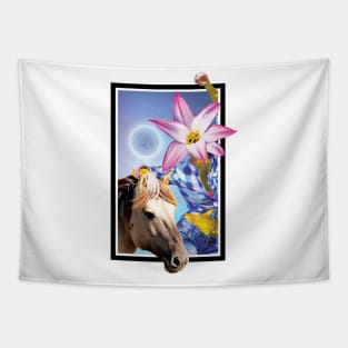 Galaxy girl and horse Tapestry