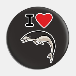 I Love Southern Right Whale Dolphins Pin