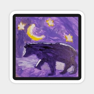 Purple Bear acrylic painting by Tabitha Kremesec Magnet