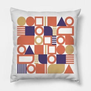 Coral geometric abstract cute Pillow