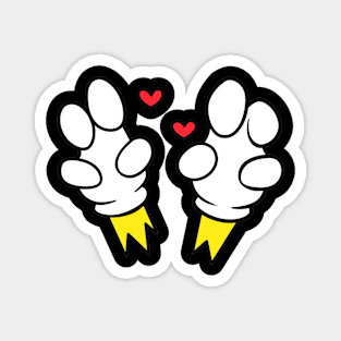 Dope hands grabbing action cartoon illustration Magnet