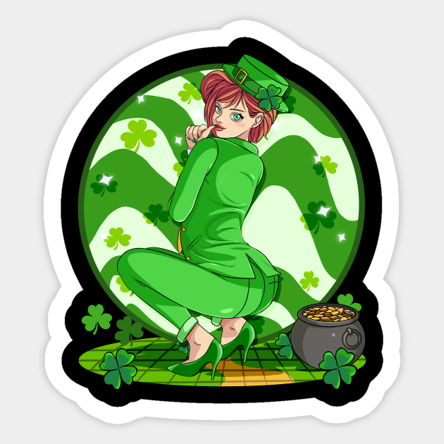 St. Patrick's Day: Lady Leprechaun - Removable Adhesive Decal