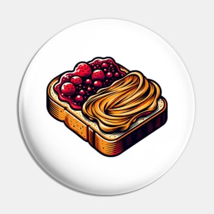 Peanut Butter And Jelly Sandwich Toast Breakfast Yummy Vintage Kawaii Pin