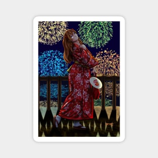 Asuka Kimono Background Magnet