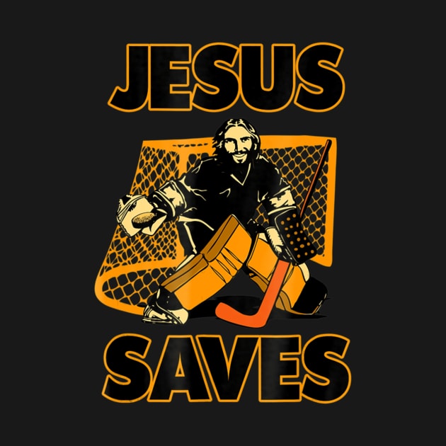 Jesus The Hockey Goalie Saves by HaroldKeller