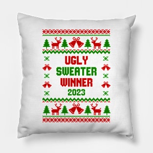 Ugly Sweater Winner 2023 T-shirt Pillow