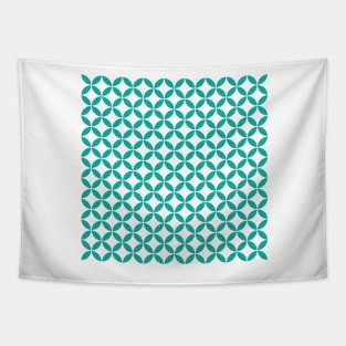 Retro Circles and Diamonds Blue 6 Tapestry