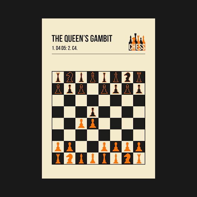 The Queens Gambit Chess Opening Poster Fine Art Print by jornvanhezik