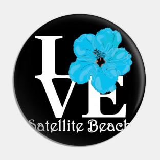 LOVE Satellite Beach Blue Hibiscus Pin