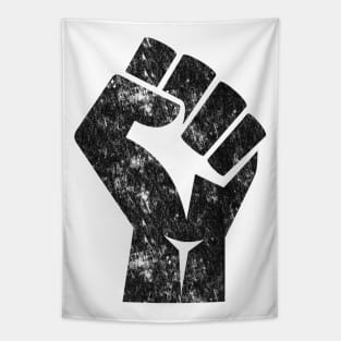 Big Black Raised Fist Salute of Unity Solidarity Resistance Tapestry