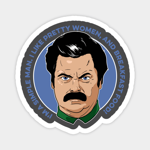 Ron Swanson Magnet by DeMilburn