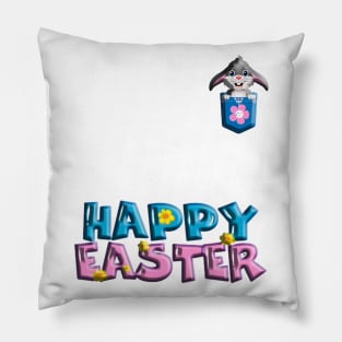 happy easter rabbit baby bunnies Pillow