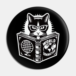 Clever Cat World Domination Plan Geeky Humor Pin