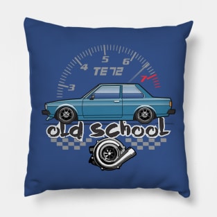 old school Blue Pillow